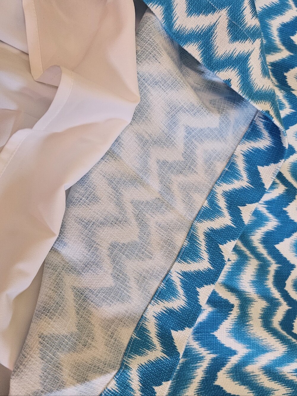 INC Blue Chevron Keyhole Neck Sleeveless Dress Sz 16 - Picture 9 of 10